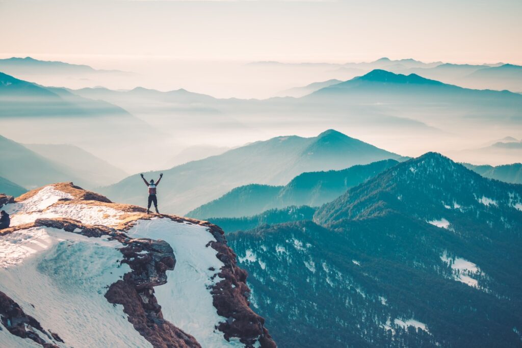 Person visualizing financial freedom and future success