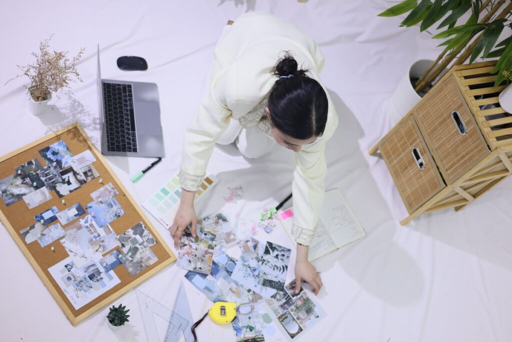 Vision board with financial and lifestyle goals