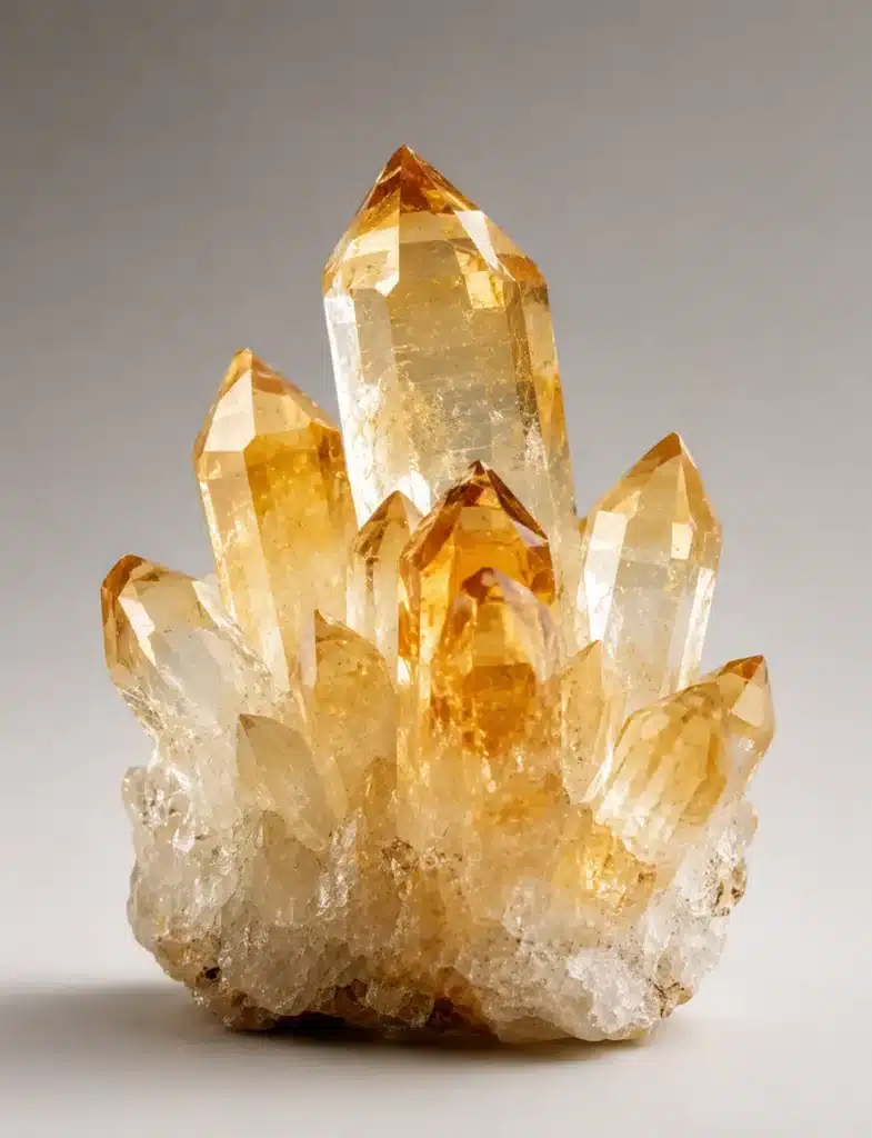 Natural citrine crystal yellow orange stone used for money career and confidence tarot card readings