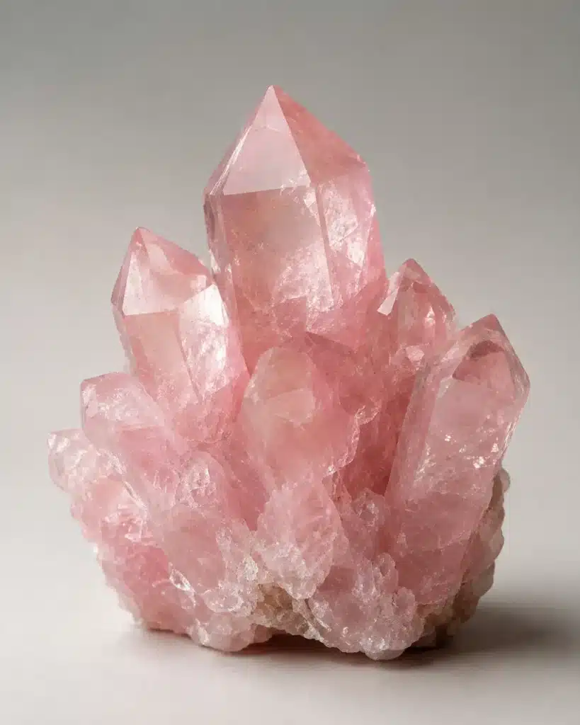 Rose quartz pink crystal stone used for love and relationship tarot card readings